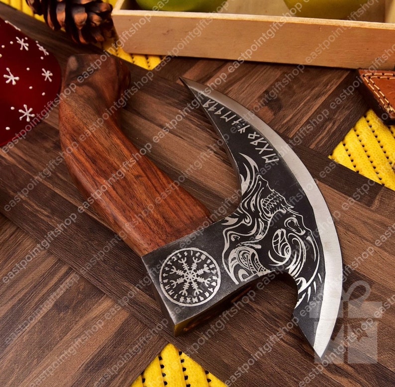 Handmade Carbon Steel Ulu Kitchen Knife, Viking Ulu Knives, Pizza Axe