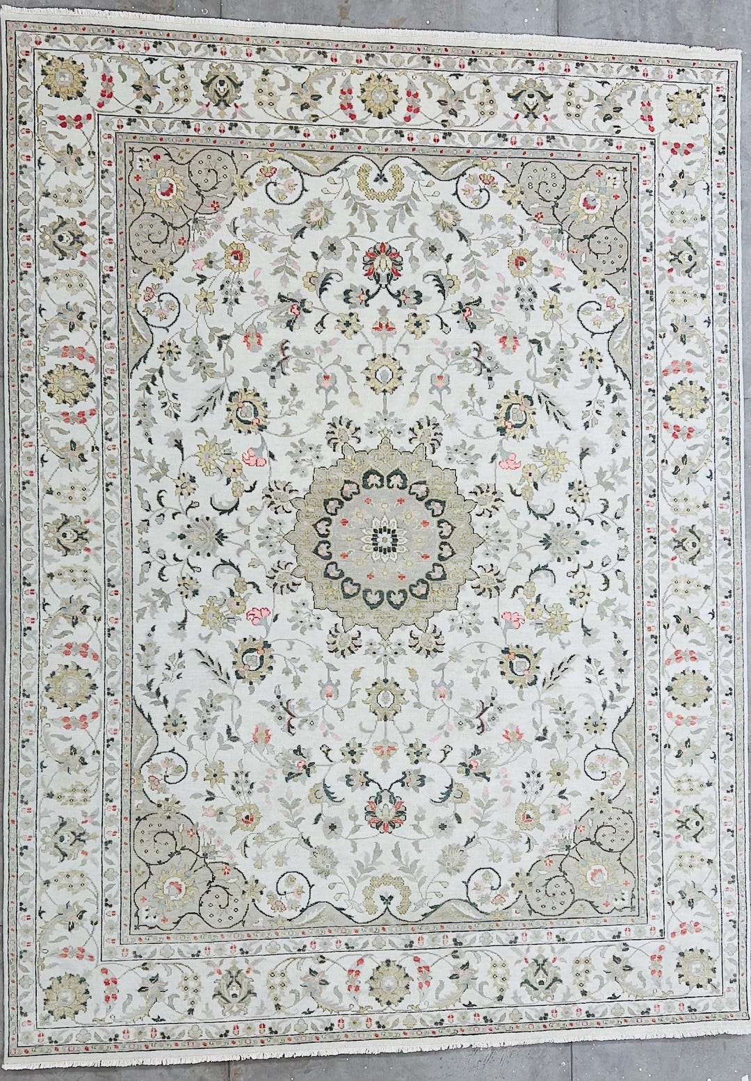 Elizabethan Rug Elizabeth Neutral Persian Knot Rug - Etsy
