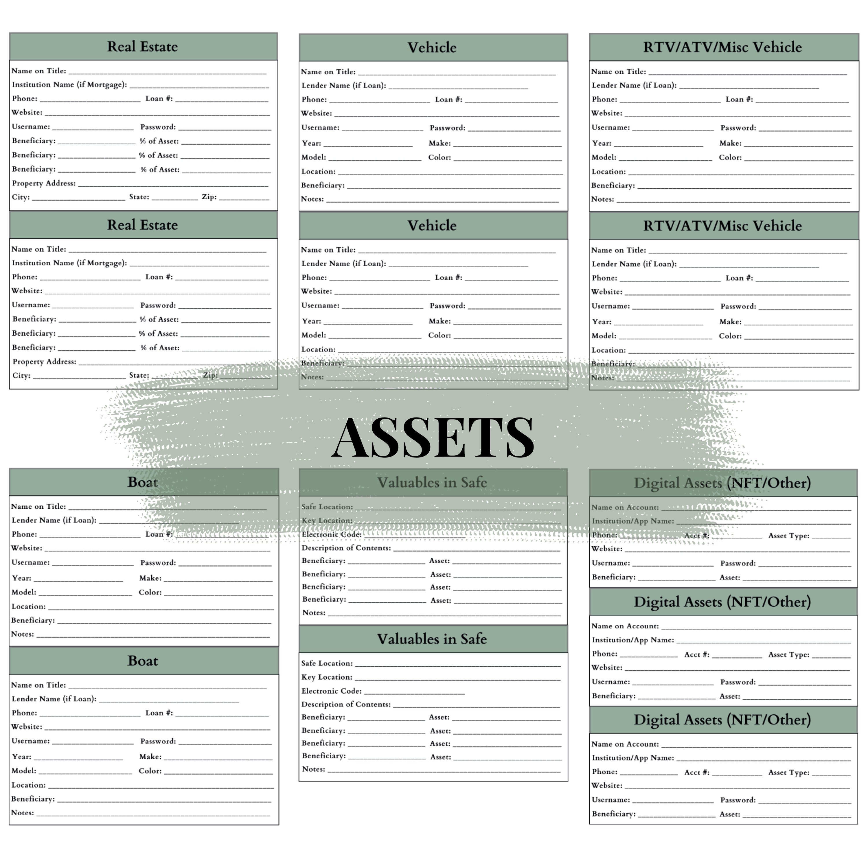 End of Life Planner Legacy Binder Final Arrangement Last Wishes Estate ...