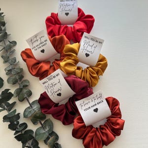 Pure Mulberry Satin Silk scrunchies Set Hair Tie Accessories Silk Scrunchies Ponytail scrunchie bridesmaid proposal holiday gift