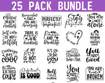 Paquete SVG de salud mental: diseños inspiradores y positivos (descarga digital)