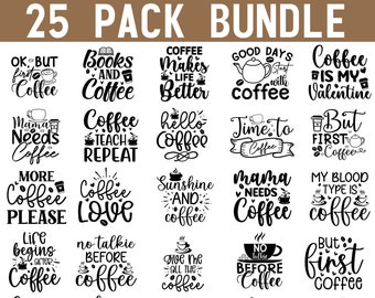 Paquete SVG de café divertido: diseños de camisetas para amantes del café (descarga digital)