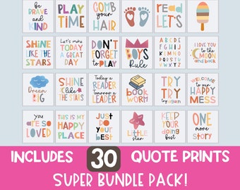 30 Kids Quote Prints: Educational Montessori Decor (Digital Files)