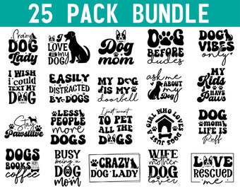 Paquete SVG con frases sobre perros: Mamá peluda, Huellas (Descarga digital)