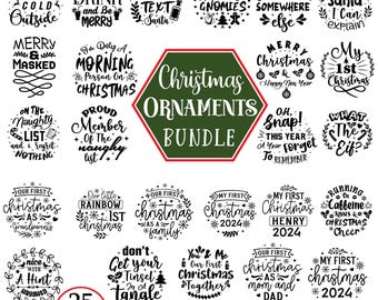 Christmas Ornaments SVG Bundle, DIY Crafts (Digital Download)
