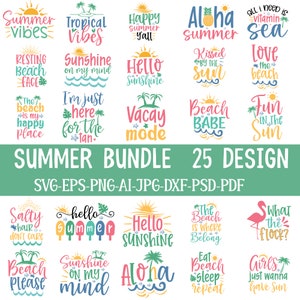Summer Bundle SVG, Beach Svg, Summertime svg, Funny Beach Quotes Svg, Summer Cut Files, Summer Quotes Svg, Svg files for cricut, Silhouette