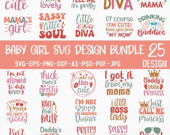 Baby Girl SVG PNG Color Bundle, Baby Sayings Svg, Baby Newborn Svg ...