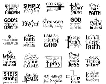 Paquete SVG cristiano: Versículos bíblicos, Escrituras y diseños bendecidos (archivo digital)