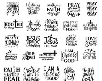 Paquete SVG cristiano: Escritura, fe y Jesús (archivos de corte)