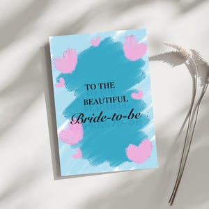 Carte imprimable de douche nuptiale, carte de future mariée, téléchargement immédiat, carte de voeux numérique 5 x 7, PDF nuptiale de douche, carte de mariage