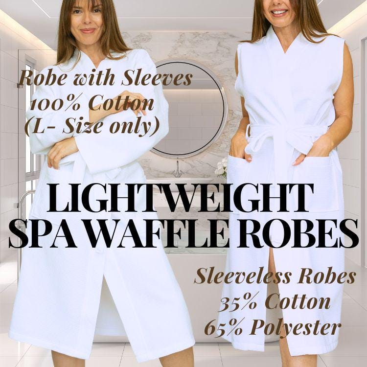 Sleeveless Bathrobes for Women and Cotton Spa Robes With Sleeves ...