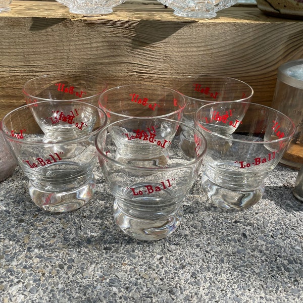 MCM Highball Bar Glasses / Set of Six / Vintage “Lo-Ball” Cocktail Glasses / Eva Zeisel Glassware / In Good Condition W No Chips or Cracks.