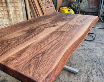 Walnut live edge dining room table top,wood counter top, reclaimed wood desk