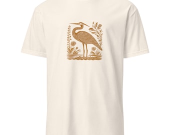Blue Heron T-Shirt: Bird Watcher Gift - Soft Cotton Unisex Tee