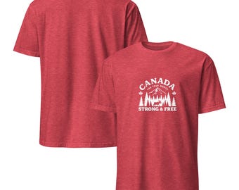 Canada True North Strong and Free T Shirt, Proud Canadian T Shirt, Canada T Shirt, Soft Style Cotton T Shirt, Short-Sleeve Unisex T-Shirt