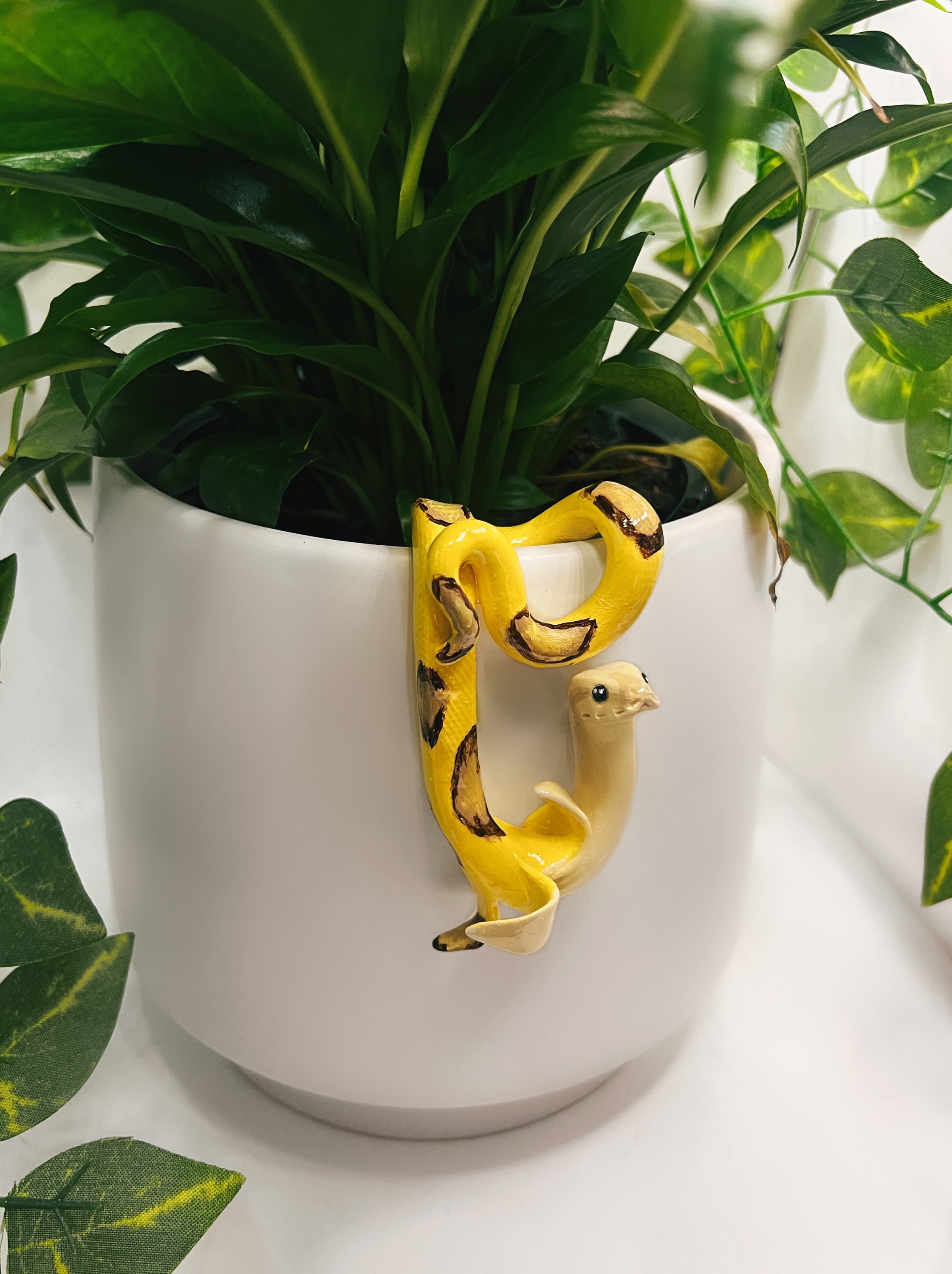 Polymer Clay Banana Snake Pot Plant Decor - Etsy