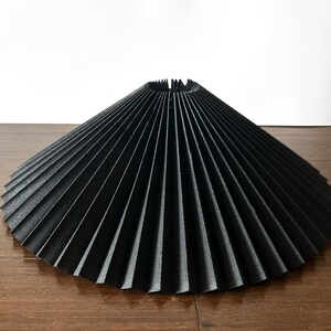 Clip on lamp shade: Black handmade fabric pleated lamp shade, for table lamps, floor lamps and wall lights image 2