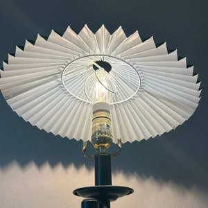 Clip on lamp shade: Black handmade fabric pleated lamp shade, for table lamps, floor lamps and wall lights image 4