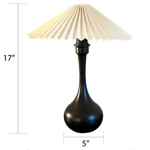 Dimmable Modern Black Metal Table Lamp with Handmade Pleated Fabric Lampshade image 4