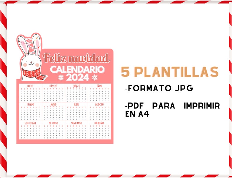 CHRISTMAS CALENDAR 2024 / CALENDAR 2024 / Calendar Template 2024 / Mini