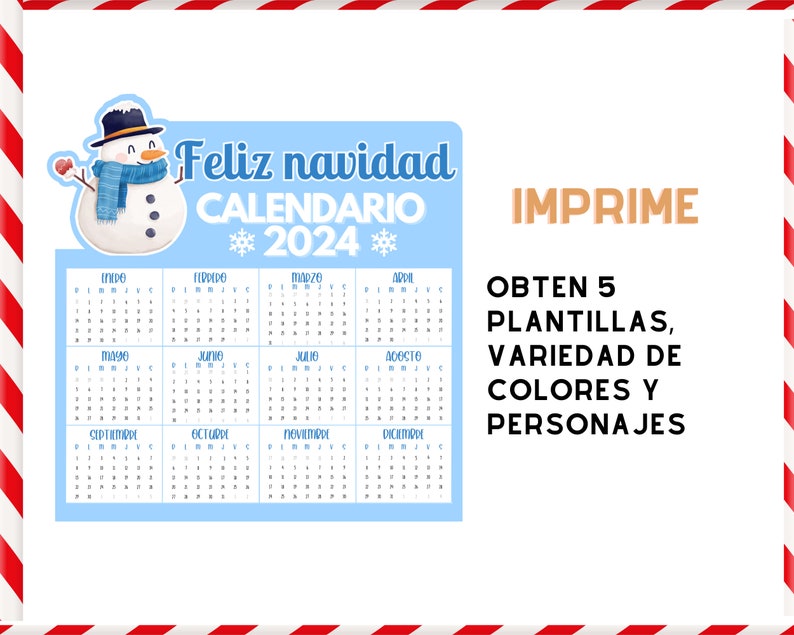 WEIHNACHTSKALENDER 2024 / KALENDER 2024 / Kalendervorlage 2024