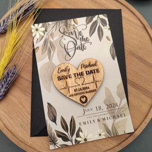 Invitación de boda, invitación de boda, invitación de carpeta, invitación de bolsillo, boda de destino, imán personalizable, tarjeta de invitación con forma de corazón