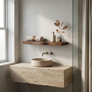 Walnut Floating Shelf, Rustic Wood Wall Shelf, Handmade Modern Minimalist Decor