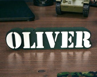 Letrero militar, nombre personalizado, decoración de escritorio táctica, inspirado en el ejército, regalo para veteranos, habitación masculina