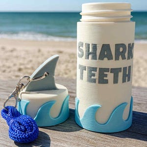 Personalized Shark Tooth Holder with Lanyard | Beachcomber Fossil Keeper | Ocean Gift for Beach Lovers