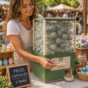 Custom Vending Machine, Capsule for Game Stores, Vendor Booths & Craft Fairs, Token Prize System