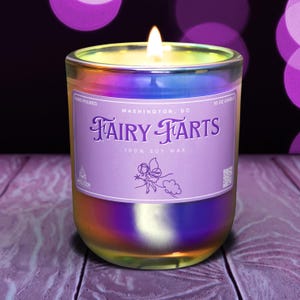 Fairy Farts Candle - Whimsical Floral Candle with Yuzu, Pear, Ylang Ylang Patchouli, Playful & Enchanting Scent for a Magical Home Decor