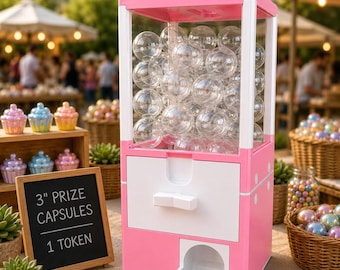3 Inch Capsule Vending Machine, Large Token Prize Dispenser for Events, Vendors & Game Stores