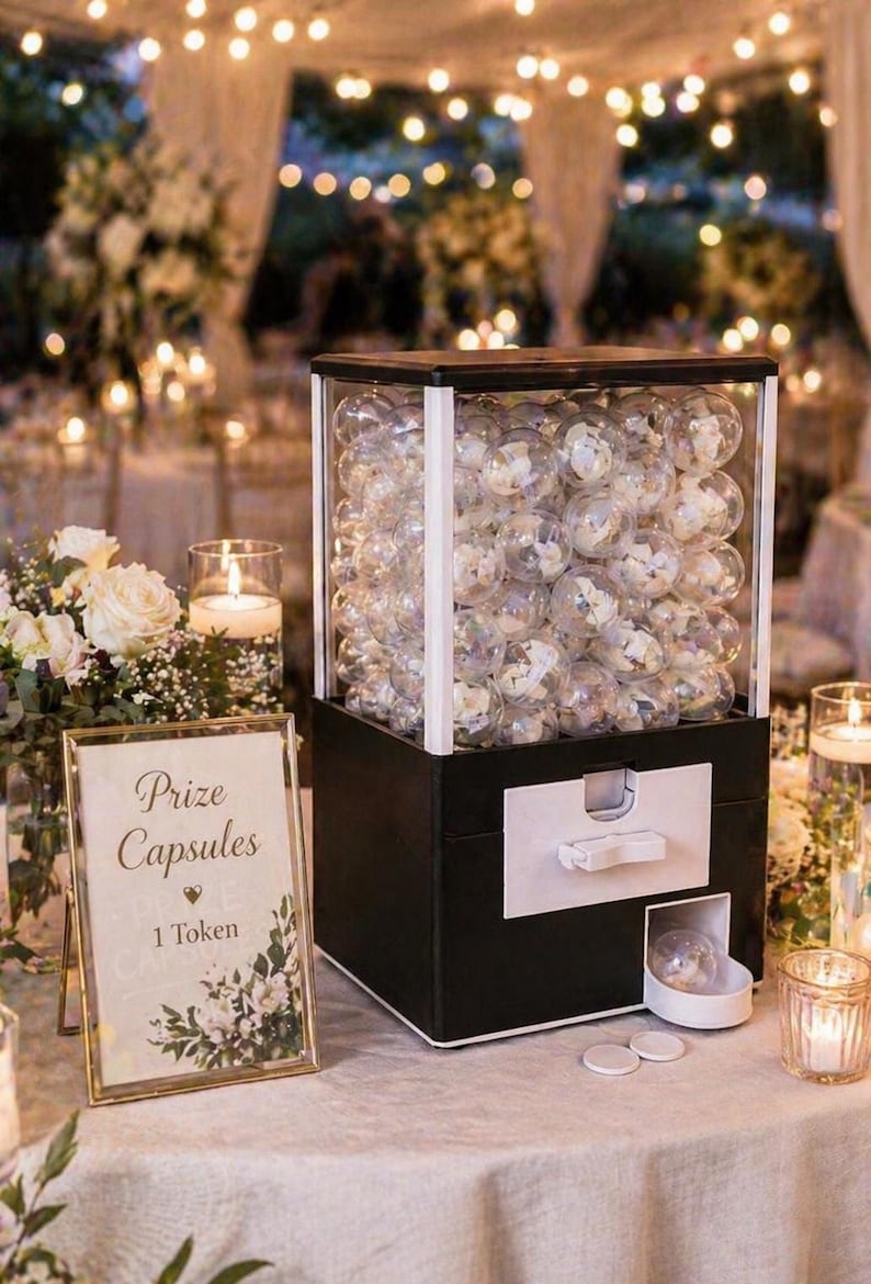 Wedding Favor Idea Capsule Machine, Personalized Guest Station, Interactive Reception Activity image 3