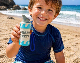 Portadientes de tiburón personalizado con cordón / Guardafósiles de tiburón playero / Regalo oceánico para amantes de la playa