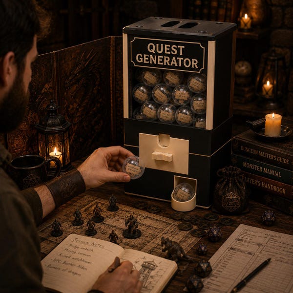 Tabletop RPG Vending Machine | Adventure Generator, DM Gift, Game Night Decor
