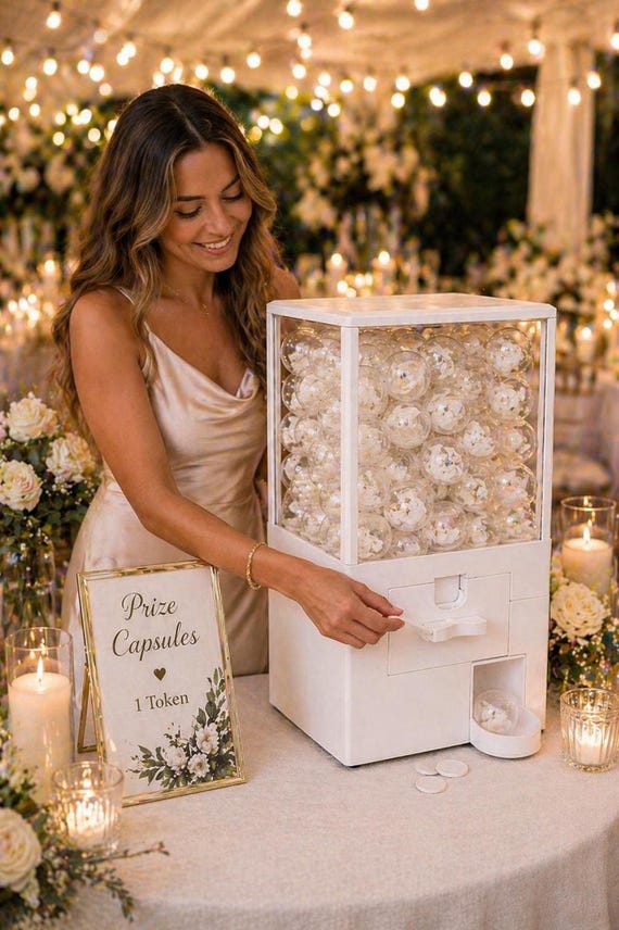 Wedding Favor Idea Capsule Machine, Personalized Guest Station, Interactive Reception Activity