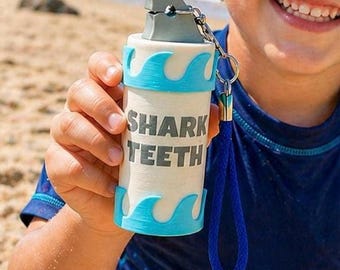 Personalized Shark Tooth Holder with Lanyard | Beachcomber Fossil Keeper | Ocean Beach Lovers