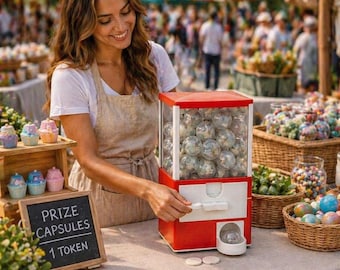 Compact Capsule Vending Machine, Custom Token Prize System for Kids & Adults