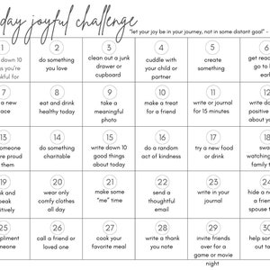 30 Day Joyful Challenge