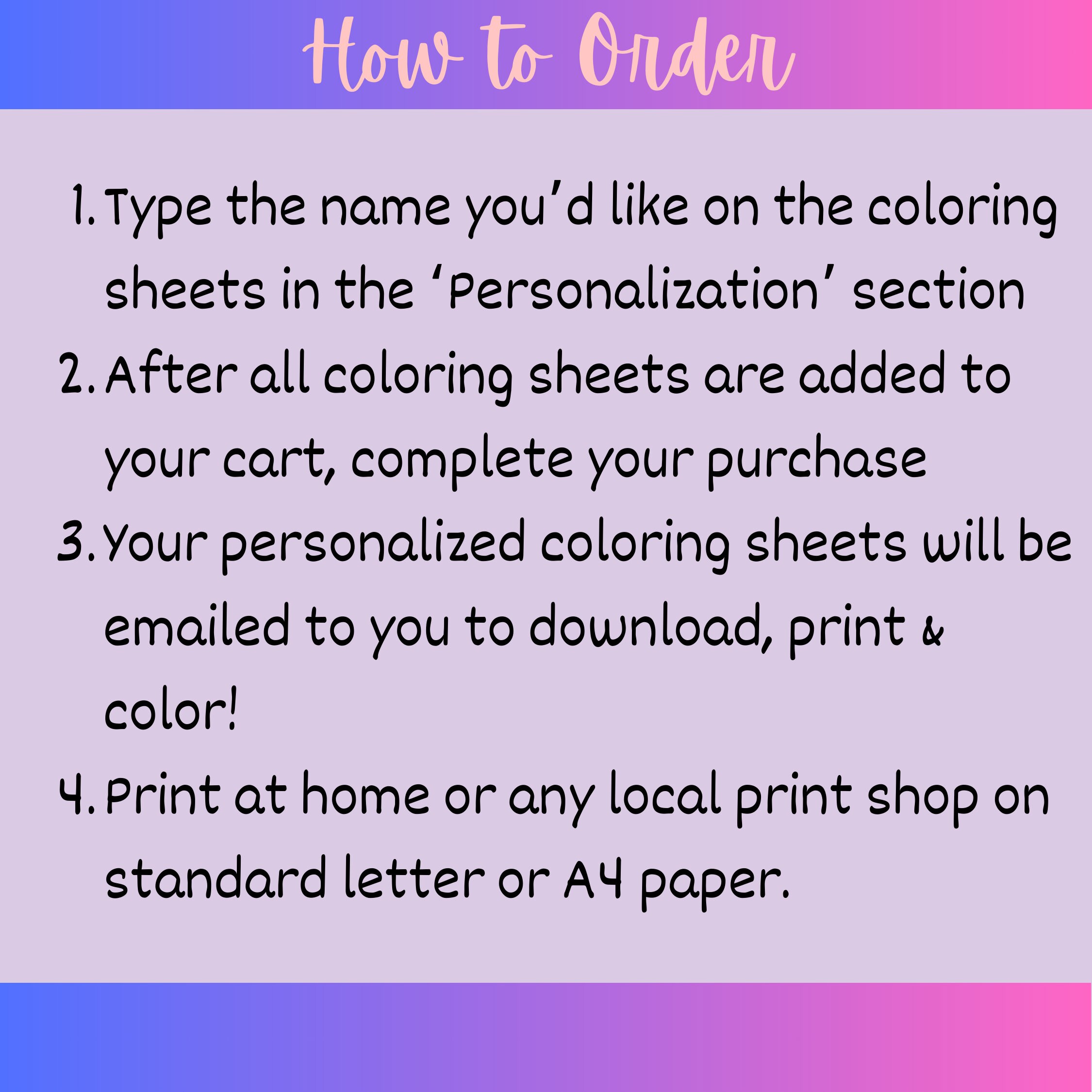 Personalized Coloring Page Custom Coloring Page Etsy