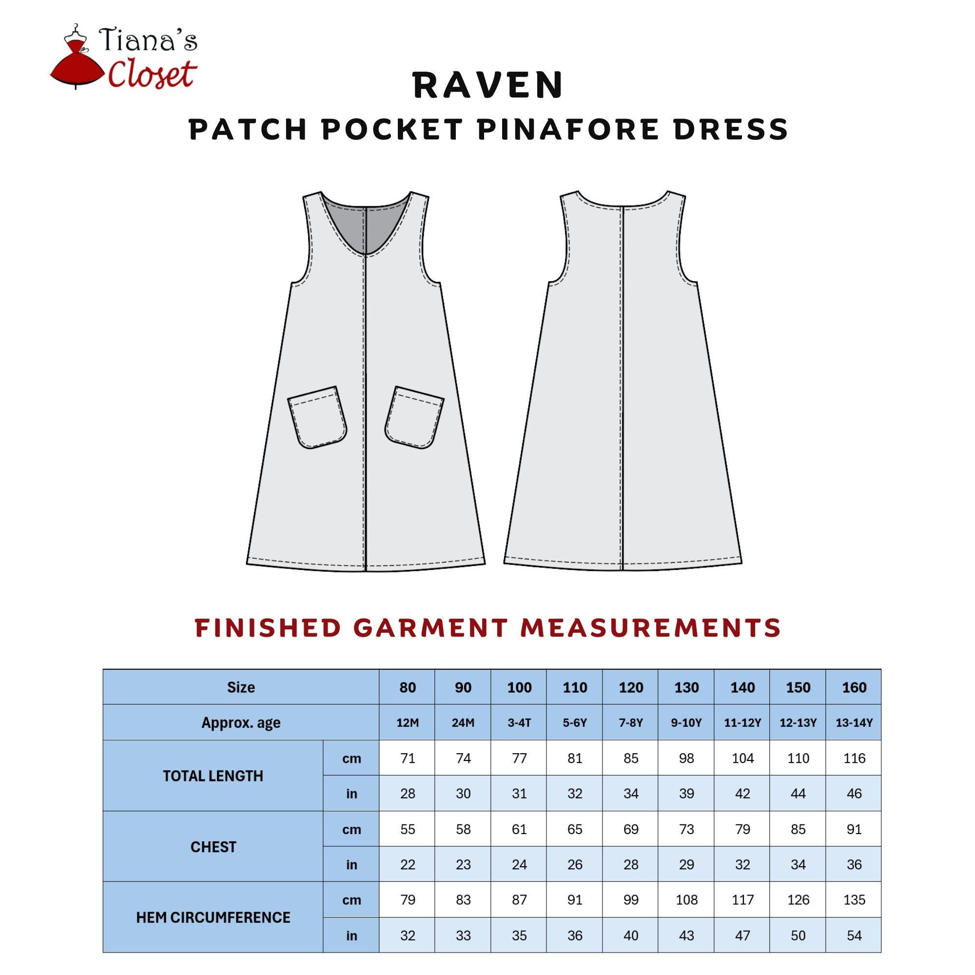 Raven Pinafore PDF Sewing Pattern: Patch Pocket Outer Dress, Easy Girls Dress, Beginner Friendly, A0 A4/US Letter & Projector Formats - Etsy Israel Raven Pinafore PDF Sewing Pattern: Patch Pocket Outer Dress, Easy Girls Dress, Beginner Friendly, A0 A4/US Letter & Projector Formats - Etsy Israel