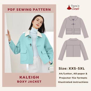 Kaleigh Lined Jacket Sewing Pattern: Flap Pocket Design (PDF)