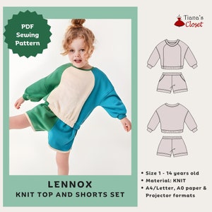 Lennox Sweatshirt & Shorts Set Sewing Pattern for Kids (PDF)