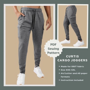 Naaipatroon Curtis-cargojoggingbroek voor heren (pdf)