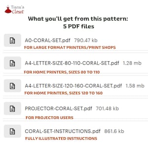 Coral Top und Shorts Set für Mädchen Schnittmuster (Sofort-Download PDF, Größe 12mo-14y, A0/Copy shop, A4/US Letter & Projector-Datei) Bild 4