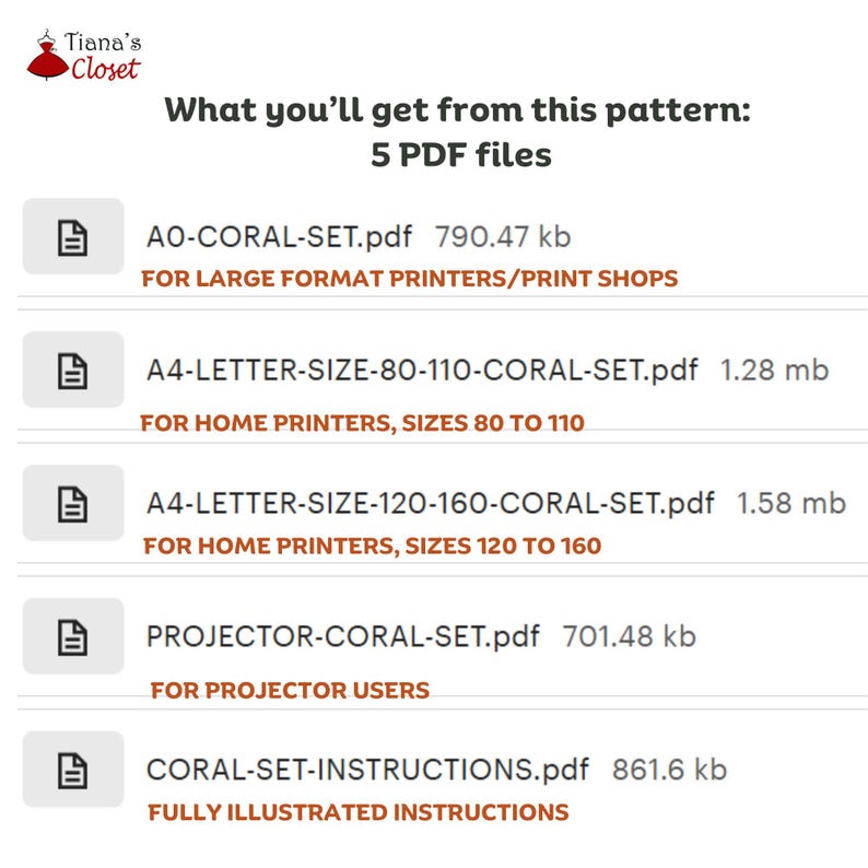 Coral Top und Shorts Set für Mädchen Schnittmuster (Sofort-Download PDF, Größe 12mo-14y, A0/Copy shop, A4/US Letter & Projector-Datei) Bild 4