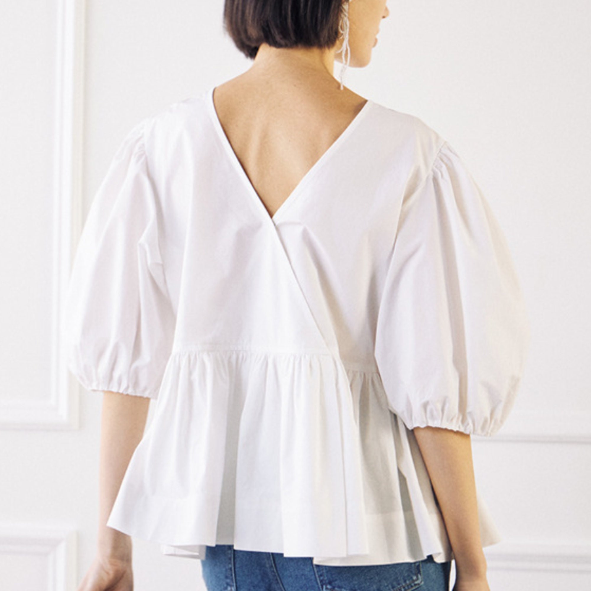 peplum wrap blouse