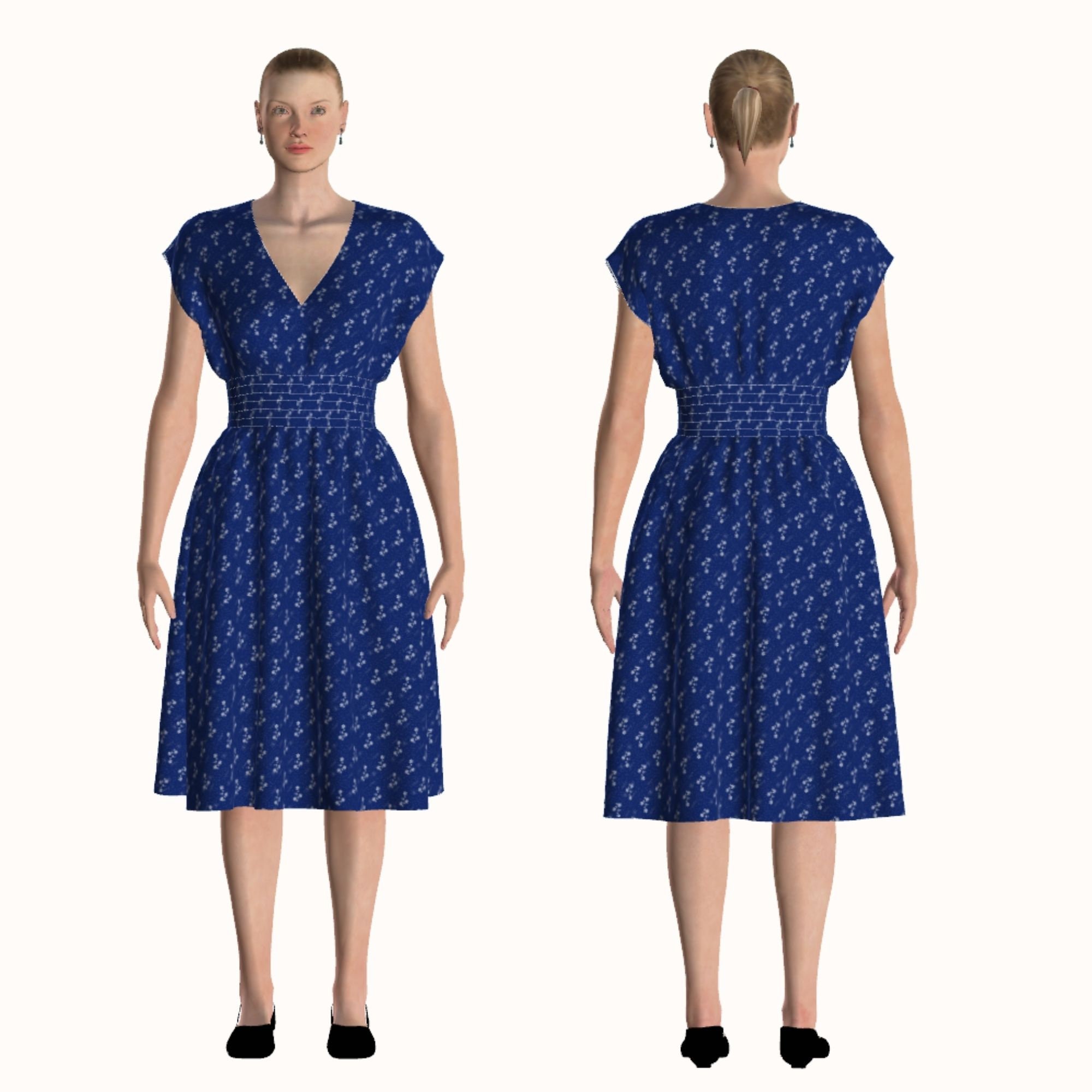 Cherise Shirred Waist Dress - PDF Sewing Pattern | Digital