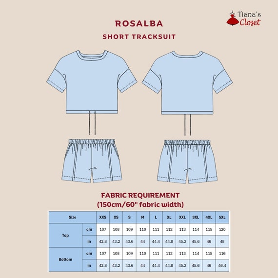 Rosalba Short Tracksuit Set - PDF Sewing Pattern | Simple