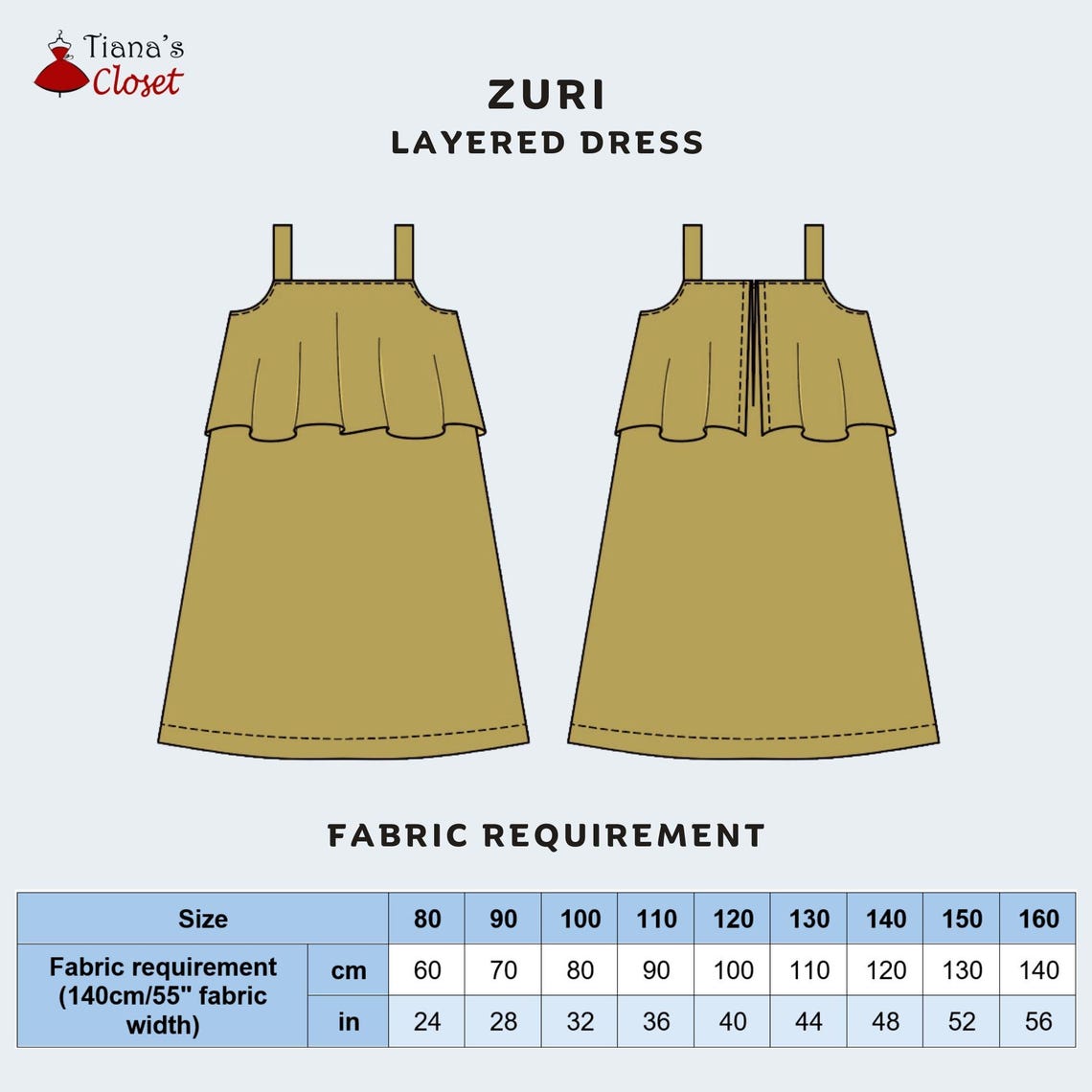 Zuri Layered Dress - PDF Sewing Pattern for Kids | Digital Sewing ...